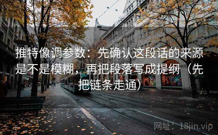 推特像调参数：先确认这段话的来源是不是模糊，再把段落写成提纲（先把链条走通）